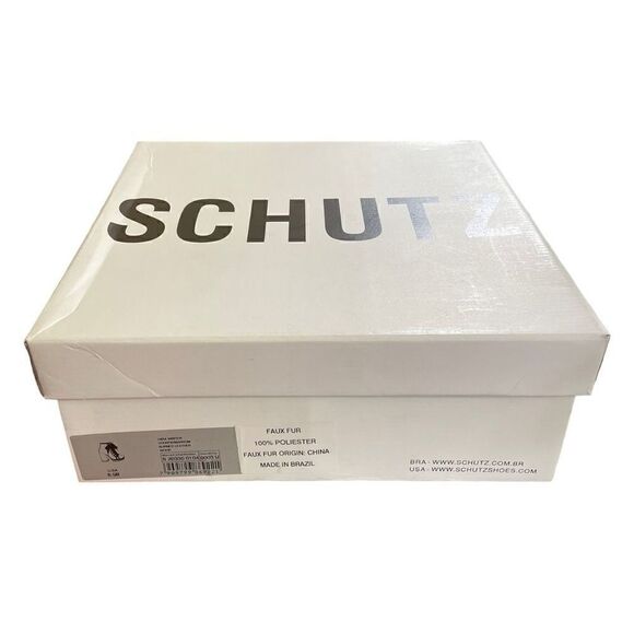 NIB Schutz Zhara Winter Leather Heeled Booties With Faux Fur Lining Size 8.5 - Picture 15 of 16